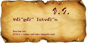 Vágó István névjegykártya